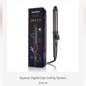 New in the box curling iron. ‎ Tiripro Equinox digital clip curling system.